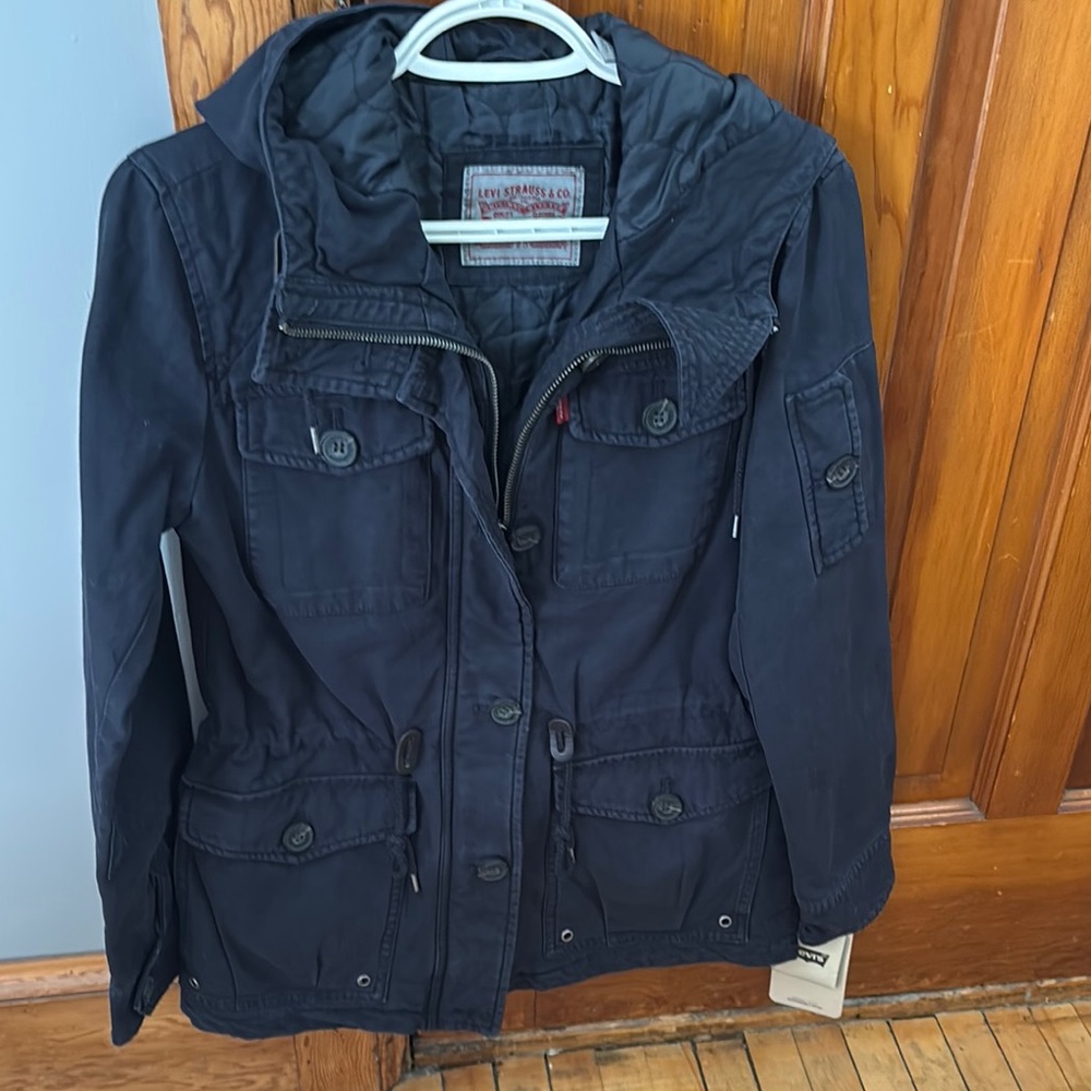 Nwt Levi's Navy Hooded Jacket xs